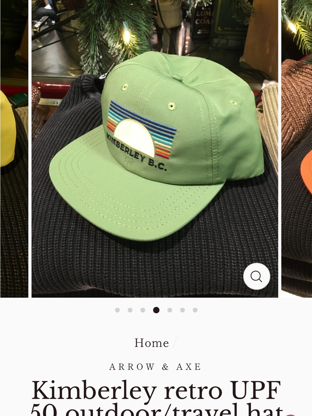 Kids Green Retro Sunrise Embroidered Hat -